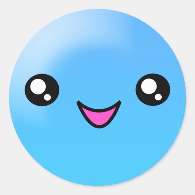 Kawaii Sugar Dots Blueberry Happy Face Sticker (Front)