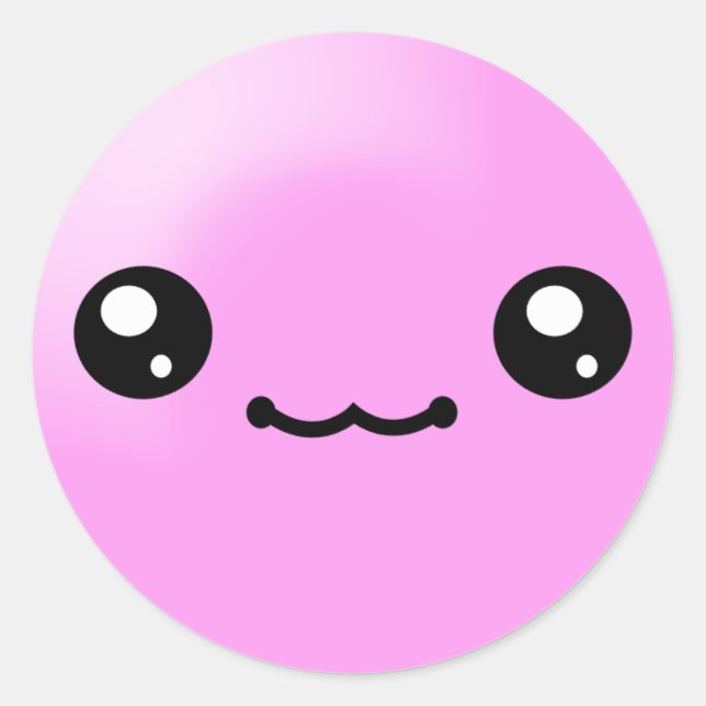 Kawaii Sugar Dots Bubble Gum Happy Face Sticker (Front)