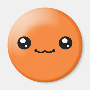 Kawaii Sugar Dots Orange Happy Face Magnet