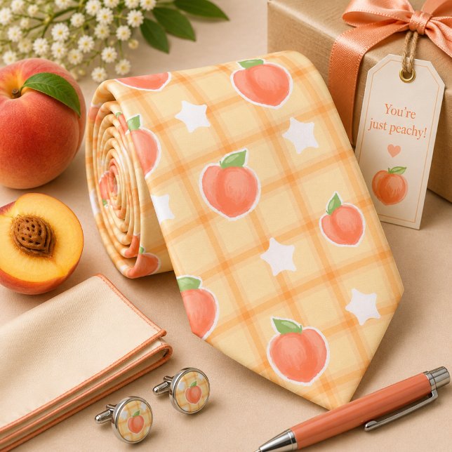 Kawaii Summer Peach Pattern Tie (Creator Uploaded)