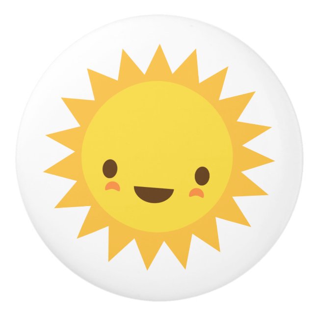 Kawaii sun door knob - cute design for kids (Front)