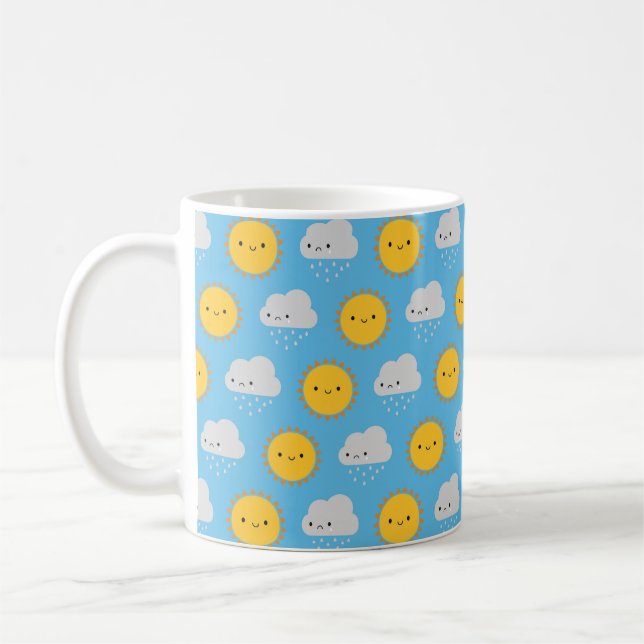 Kawaii Sun & Rain Coffee Mug (Left)