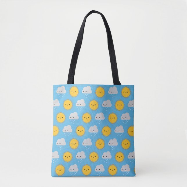 Kawaii Sun & Rain Tote Bag (Front)