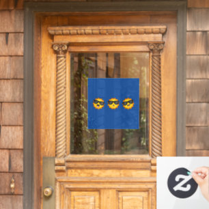 Kawaii Sun with Sunglasses Happy Emoji Faces Window Cling
