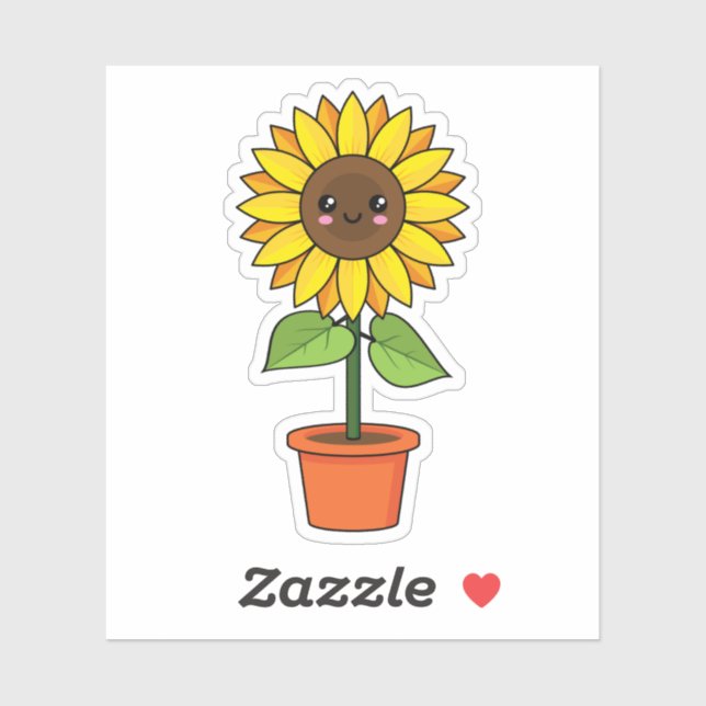 Kawaii Sunflower Plant in a Pot (Sheet)