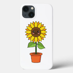 Kawaii Sunflower Plant in a Pot iPhone 13 Case