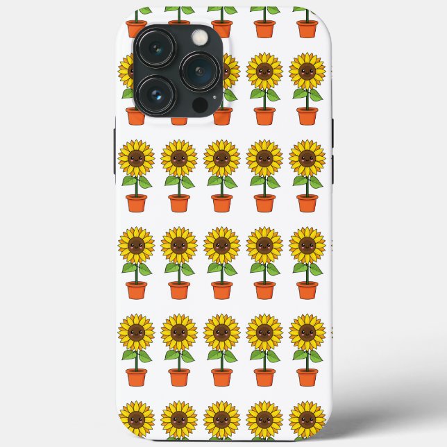 Kawaii Sunflower Plant in a Pot Case-Mate iPhone Case (Back)
