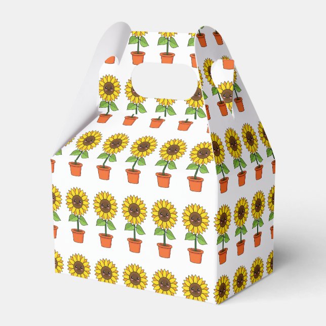 Kawaii Sunflower Plant in a Pot Favour Box (Front Side)