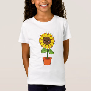 Kawaii Sunflower Plant in a Pot T-Shirt