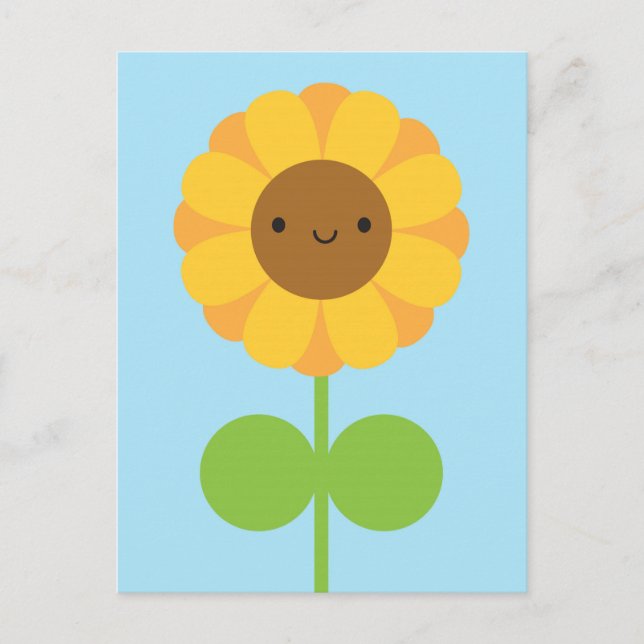 Kawaii Sunflower Postcard (Front)