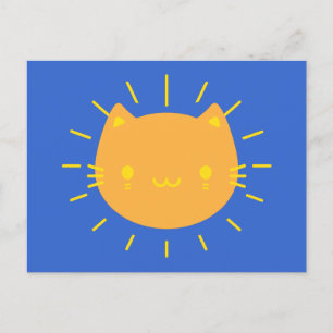 Kawaii Sunshine Cat Postcard