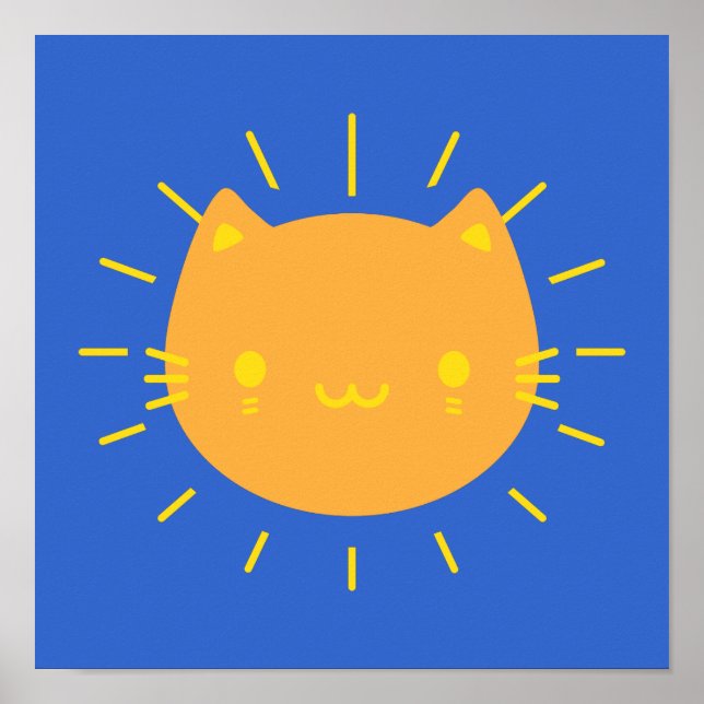 Kawaii Sunshine Cat Poster (Front)