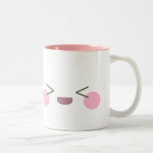 Kawaii Super Happy Face Joyful Delight Two-Tone Coffee Mug