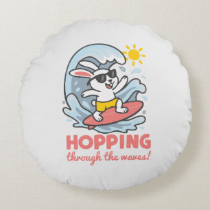 Kawaii surfer bunny child's cushion