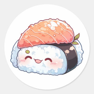 Kawaii sushi #2 classic round sticker