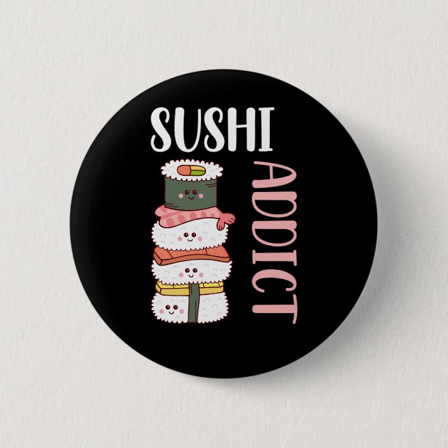 Kawaii Sushi Anime Cute Japanese Food 6 Cm Round Badge (Front)