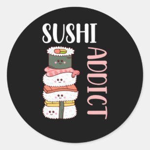 Kawaii Sushi Anime Cute Japanese Food Classic Round Sticker