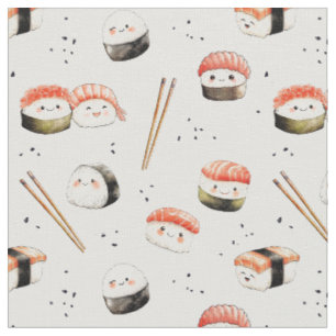 Kawaii Sushi asian Japanese food Fabric