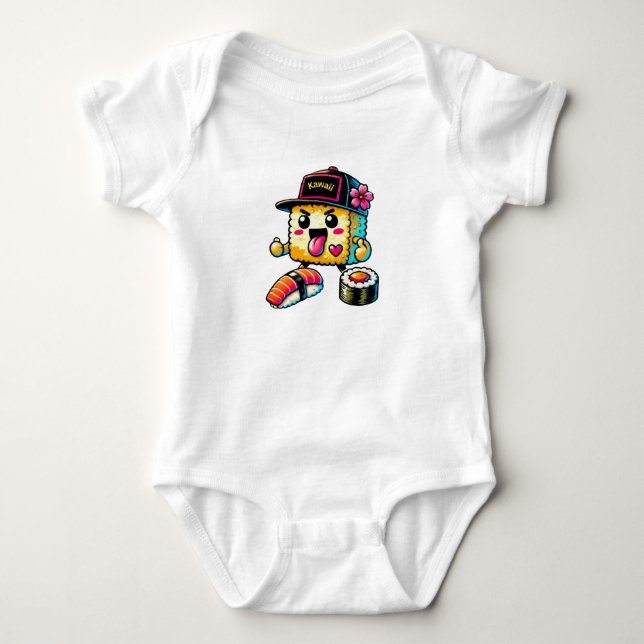 Kawaii Sushi Baby Bodysuit (Front)