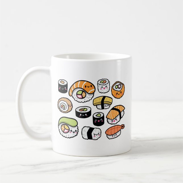 Kawaii sushi  coffee mug (Left)