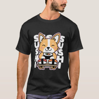 Kawaii Sushi Cute Anime Dog Corgi Japanese Food Ni T-Shirt