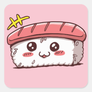 Kawaii Sushi Cute Japanese Food Square Sticker