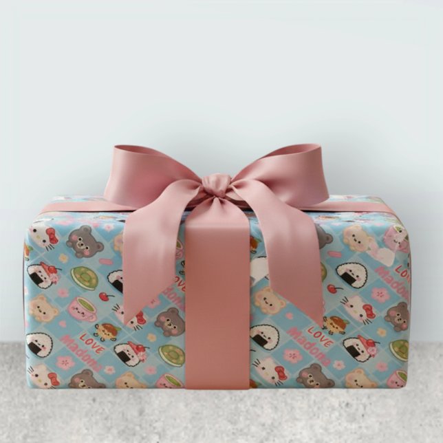 Kawaii Sushi Matcha Food Pattern  Wrapping Paper (Creator Uploaded)