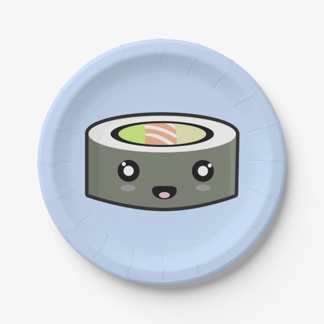 Kawaii Sushi Paper Plate (Front)