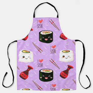 Kawaii Sushi Pattern  Apron