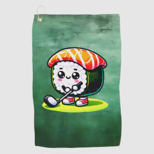 Kawaii Sushi playing golf Golf Towel