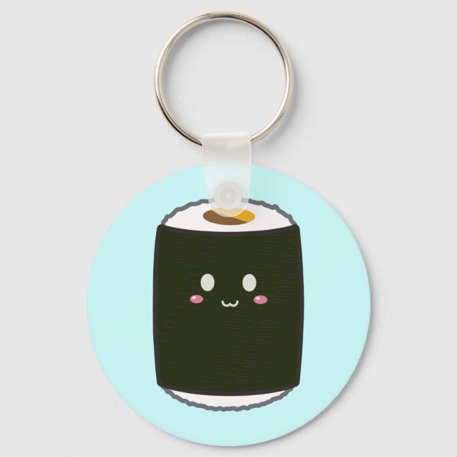 Kawaii Sushi Roll Key Ring (Front)