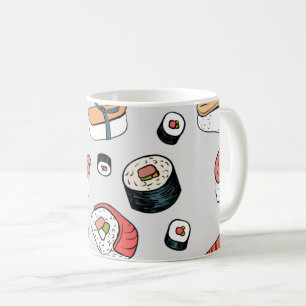  Kawaii Sushi Rolls Pattern Coffee Mug