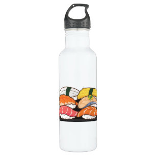 Kawaii Sushi Set - Salmon Tuna Egg Shrimp 710 Ml Water Bottle