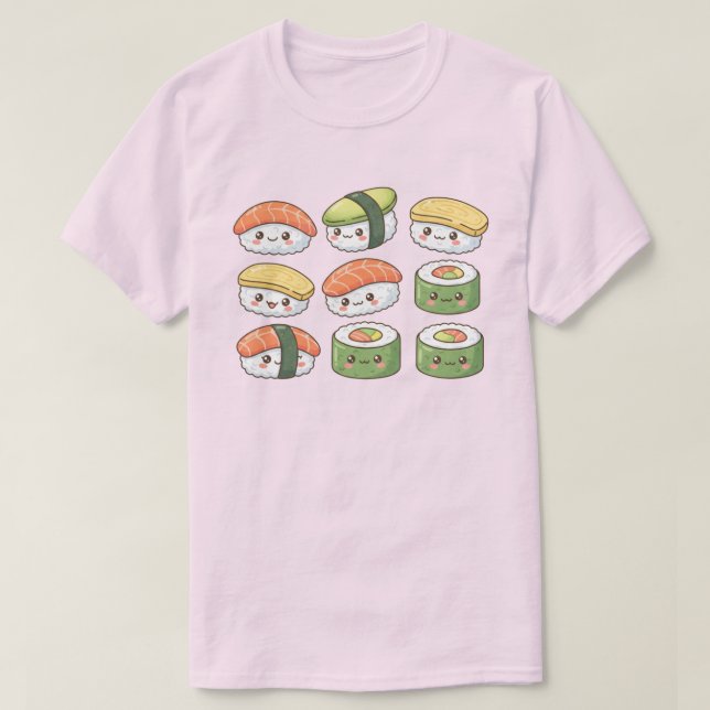 Kawaii Sushi Squad T-Shirt (Design Front)