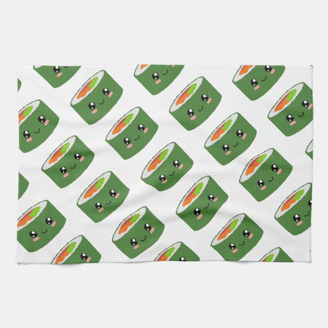 Kawaii Sushi Tea Towel (Horizontal)