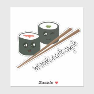 Kawaii Sushi We Maki a Cute Couple Laptop Sticker
