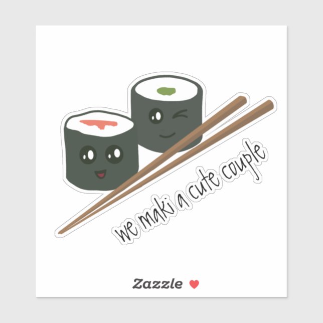 Kawaii Sushi We Maki a Cute Couple Laptop Sticker (Sheet)