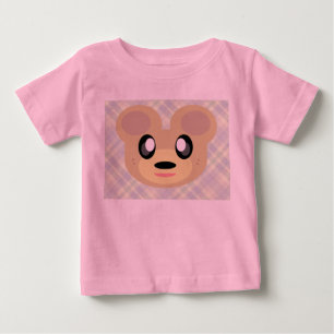 Kawaii Sweet Bear Honey Plaid Cuddly Cute Baby T-Shirt