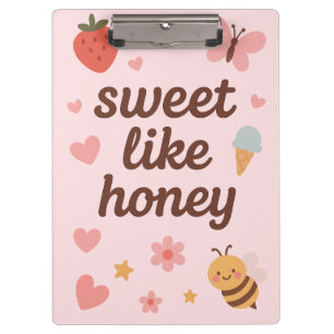 Kawaii Sweet Girl Pink Bee Aesthetic – Cute Design Clipboard