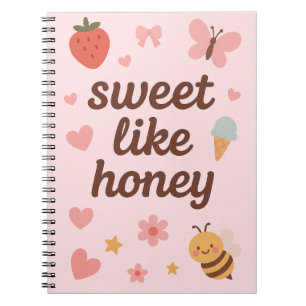Kawaii Sweet Girl Pink Bee Aesthetic – Cute Design Notebook