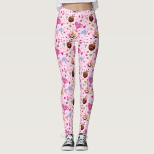 Kawaii Sweet Hearts And Chocolate Leggings