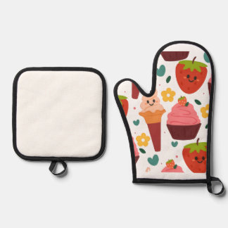Kawaii Sweet Kitchen Oven Mitts Mitt & Pot Holder Set