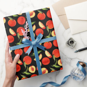 Kawaii Sweet Summer Peach Pattern Wrapping Paper