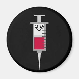 KAWAII SYRINGE SHOT MEDICAL HAPPY FACE MAGNET