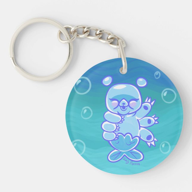 Kawaii Tardigrade Water Bear Key Ring (Front)