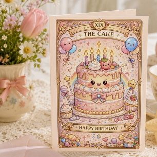 Kawaii Tarot Birthday “The Cake” Pastel cute Card