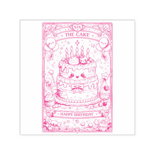 Kawaii Tarot Birthday “The Cake” Pastel cute Self-inking Stamp