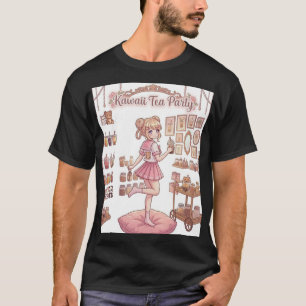 Kawaii Tea Party Pink Anime Girl Aesthetic T-Shirt