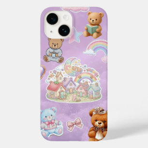 Kawaii Teddy Bear Pastel Purple Aesthetic Case-Mate iPhone 14 Case