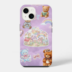 Kawaii Teddy Bear Pastel Purple Aesthetic iPhone 14 Case